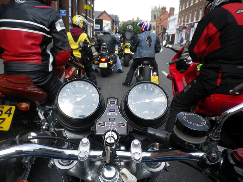Motorcycle Riders in Street