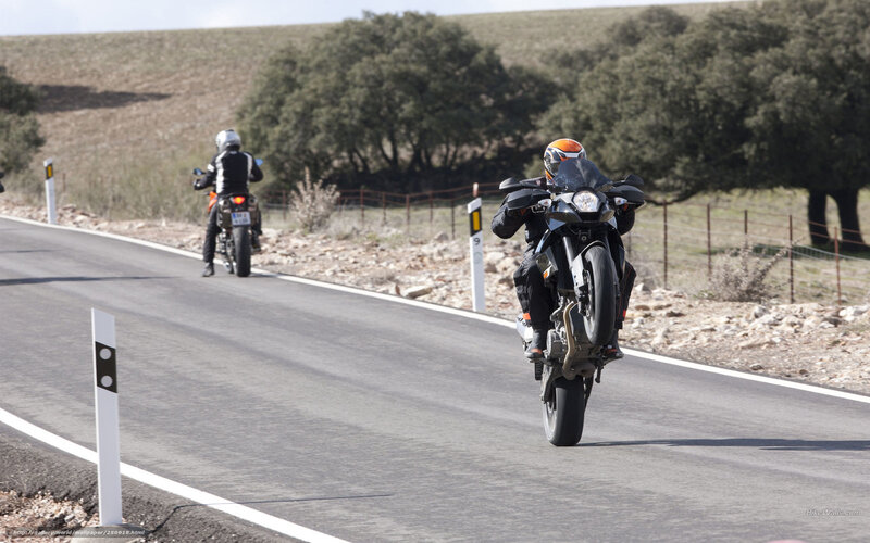 Motorcycle riders on a country road