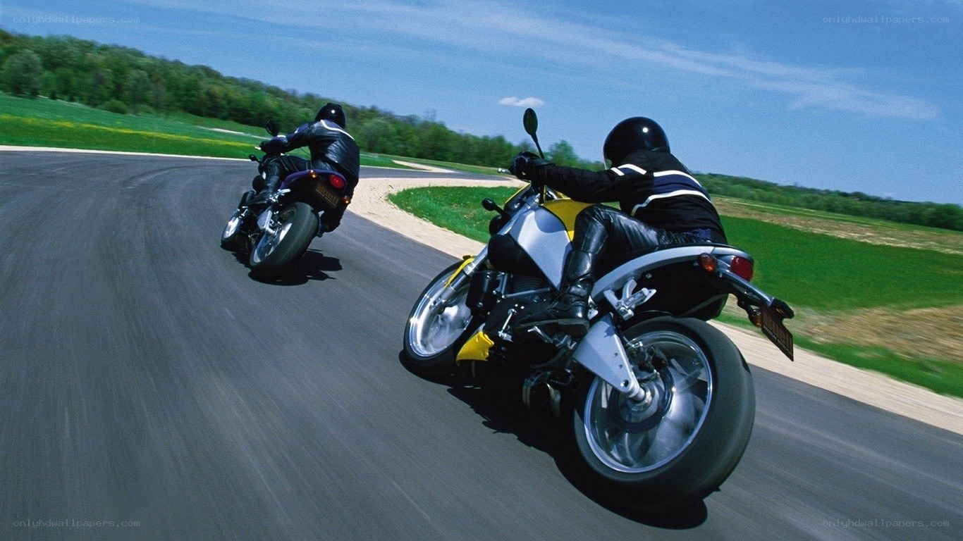 Motorcycle riders on a racetrack