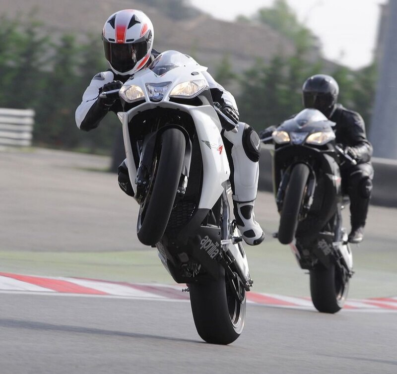 Motorcycle riders on a racetrack