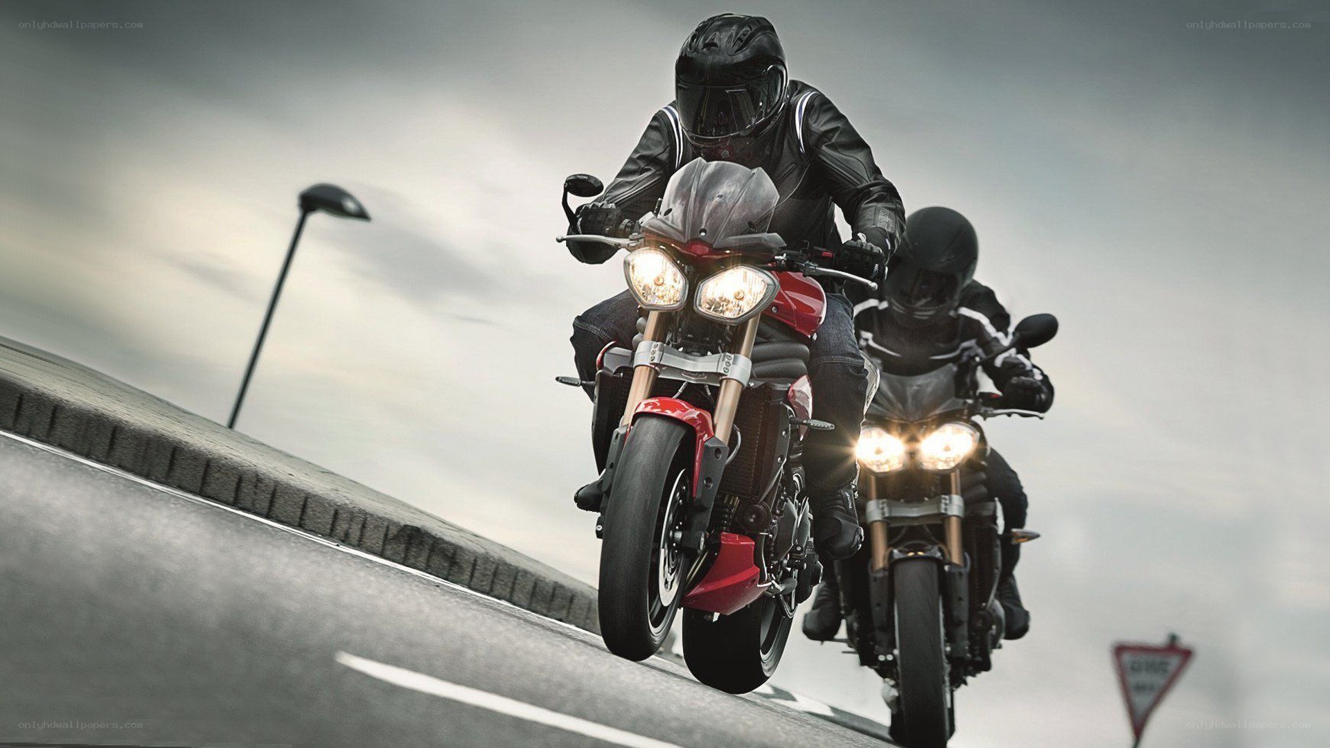 Motorcycle riders on a road