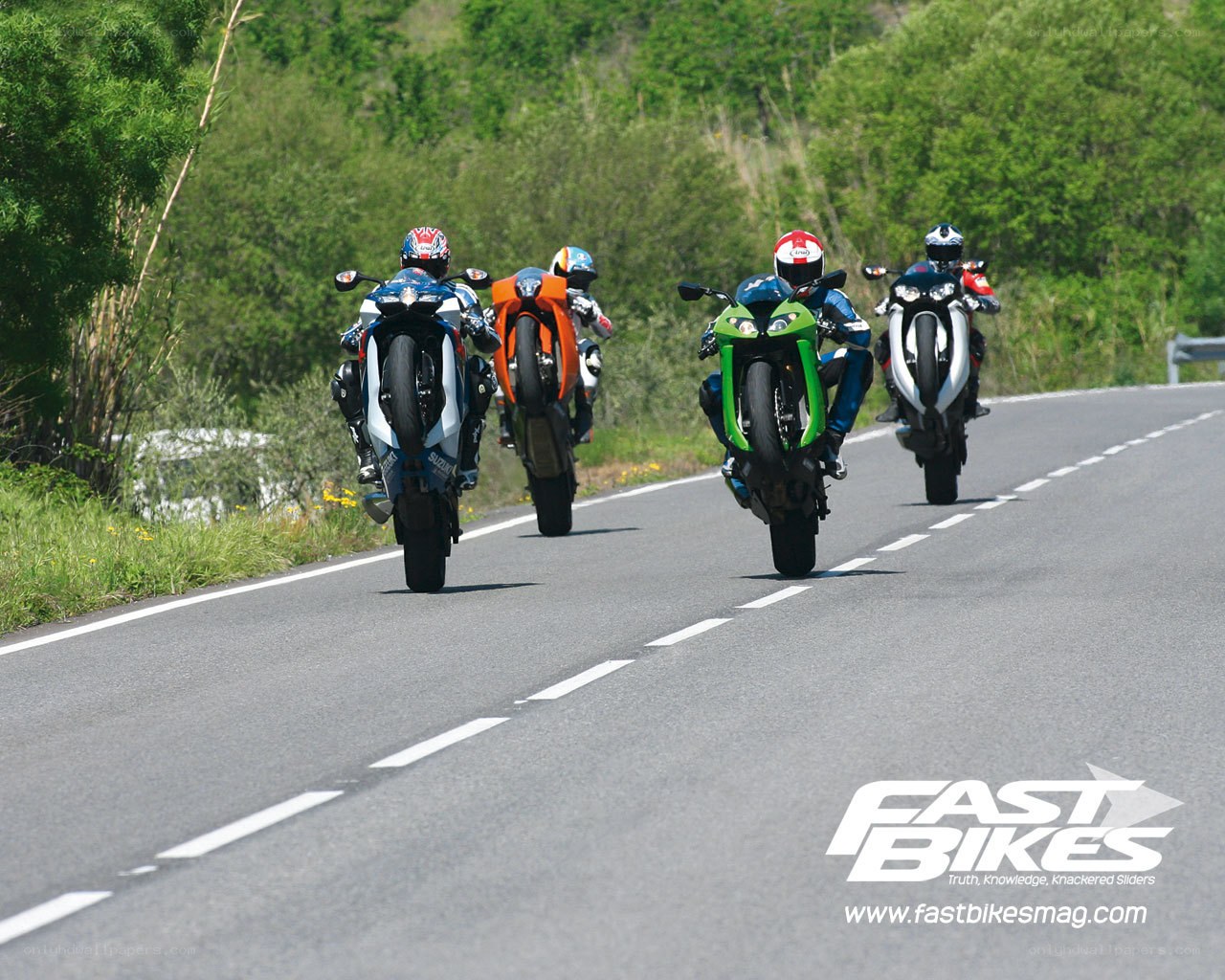 Motorcycle riders on a road