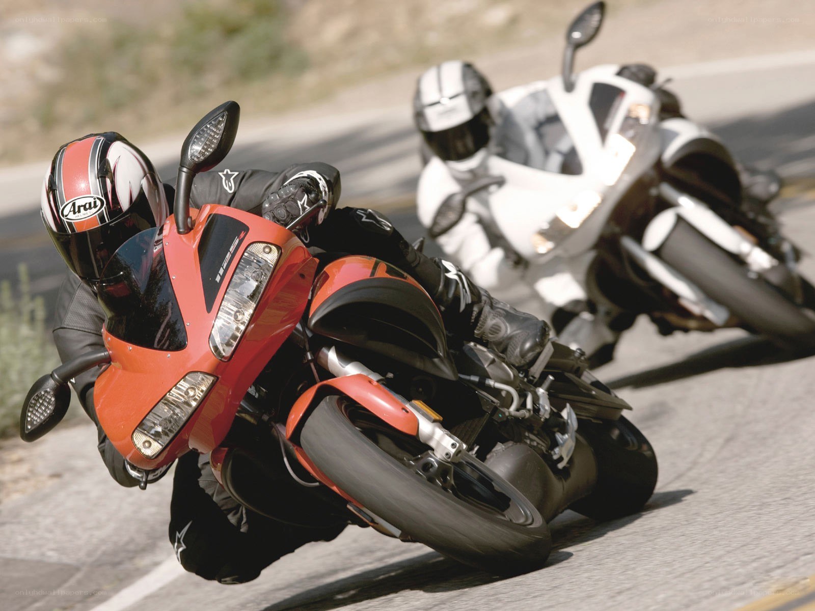 Motorcycle riders on a road