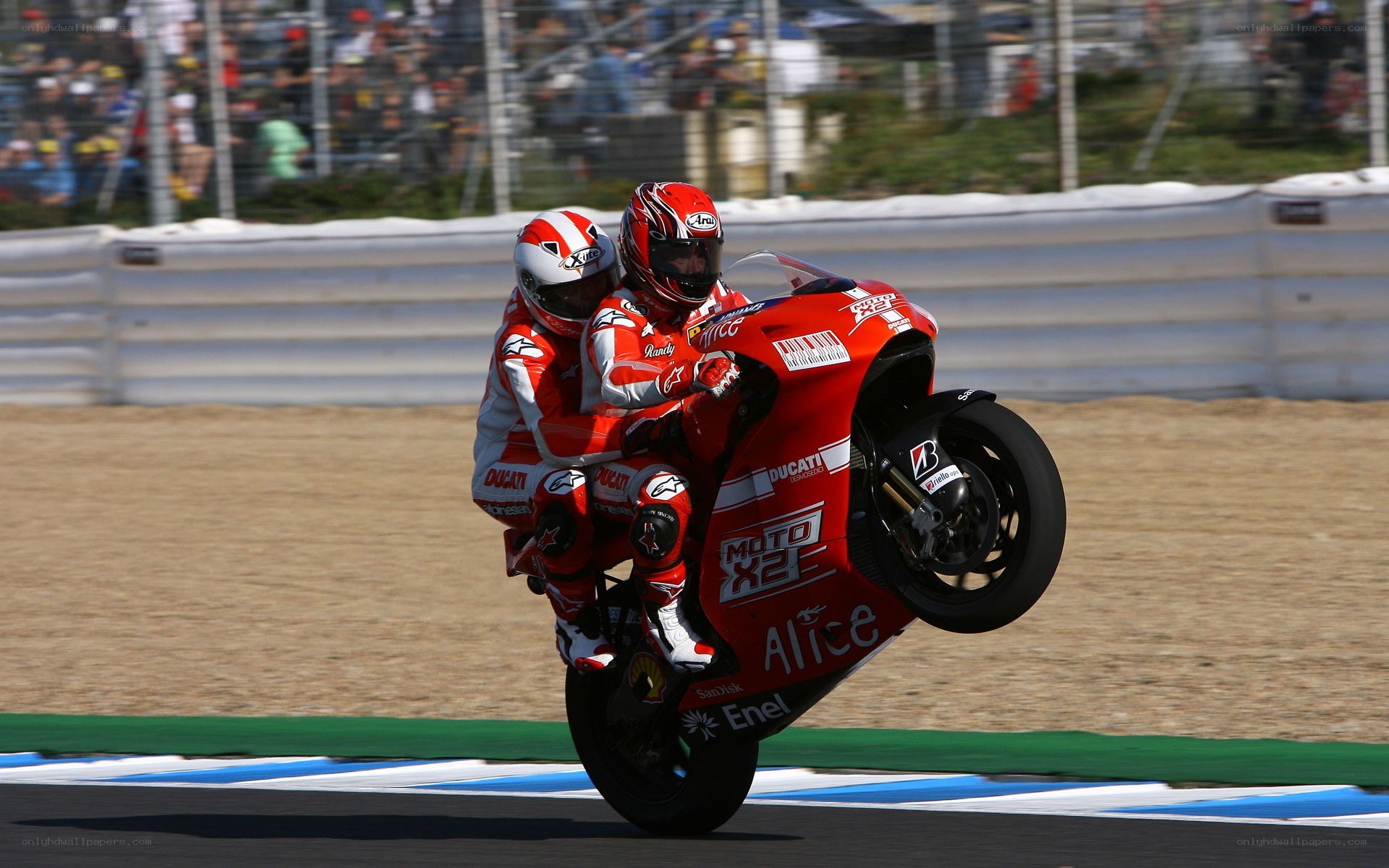 Motorcycle riders on a track