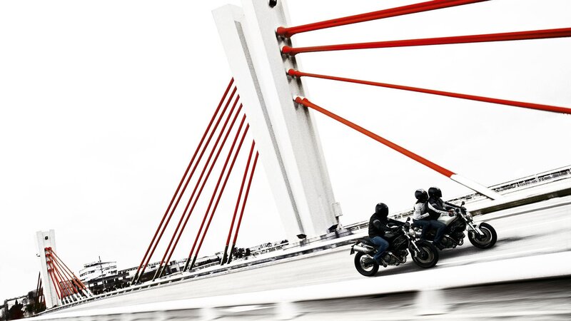 Motorcycle Riders on Bridge