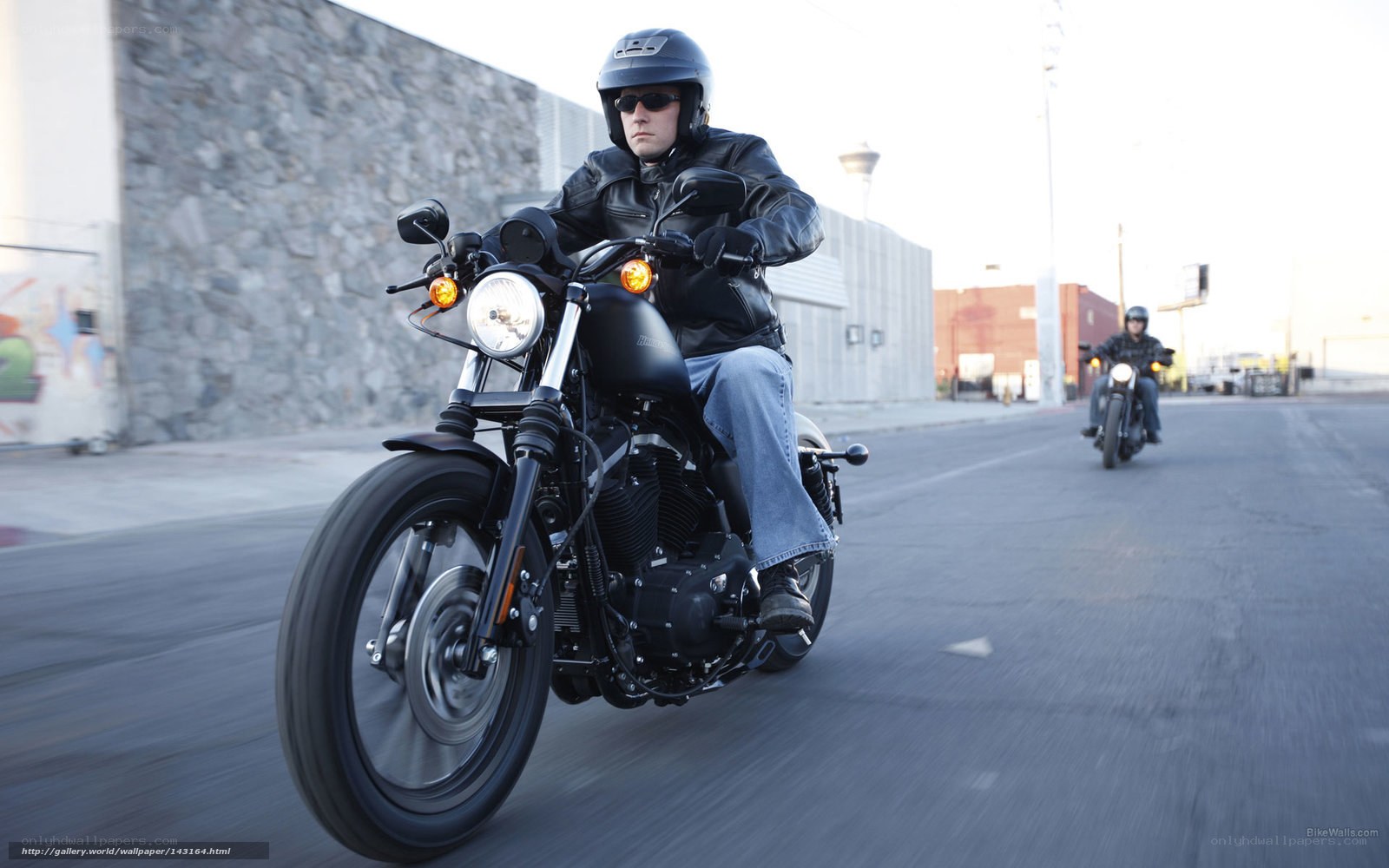 Motorcycle riders on city street