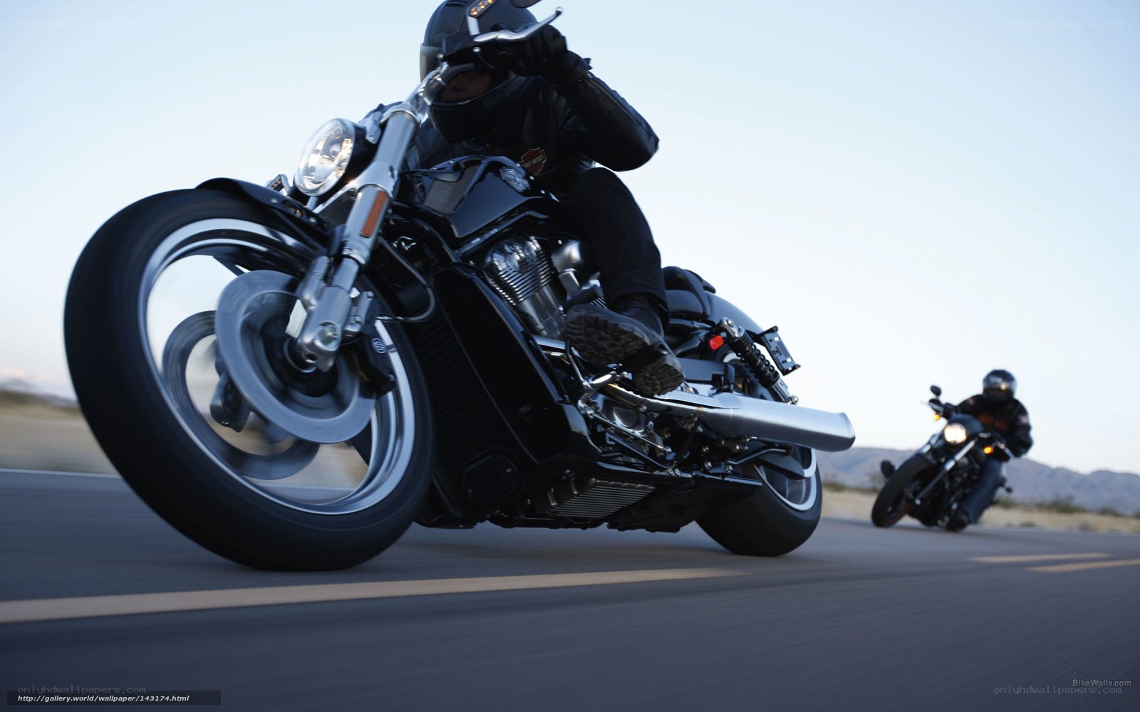 Motorcycle riders on open road