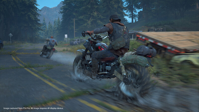 Motorcycle Riders on Road — Green, Action