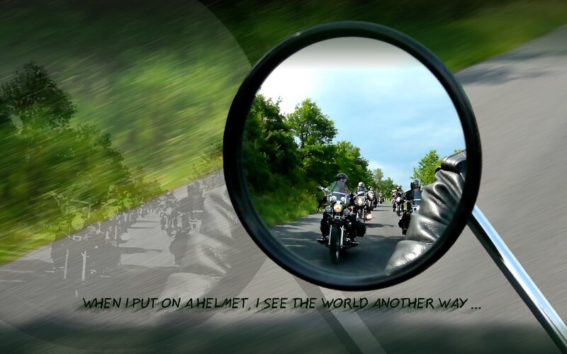 Motorcycle Riders on Road — Green, Dynamic
