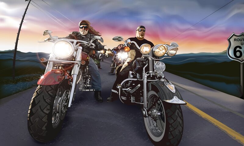 Motorcycle riders on Route 6