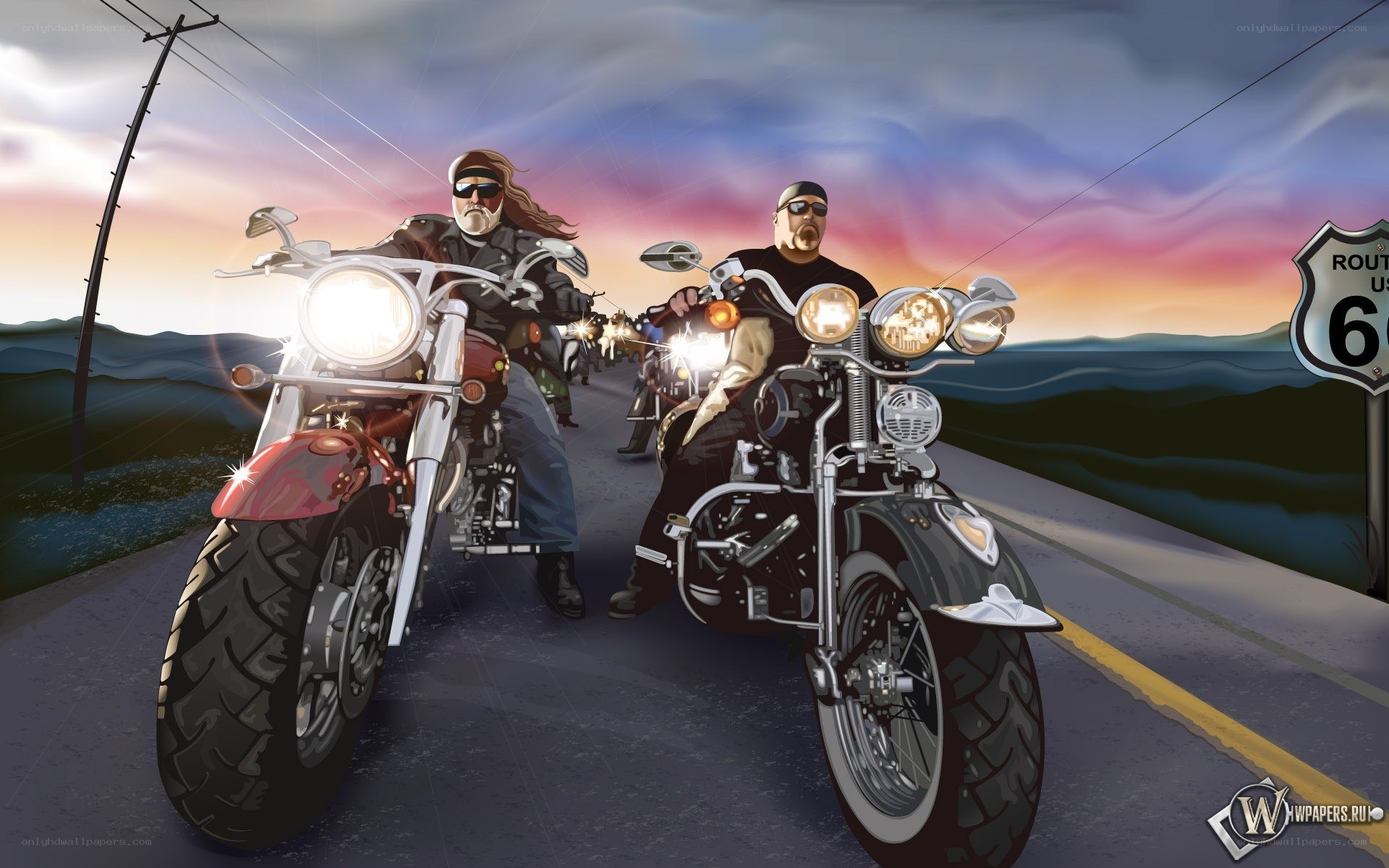 Motorcycle riders on Route 66