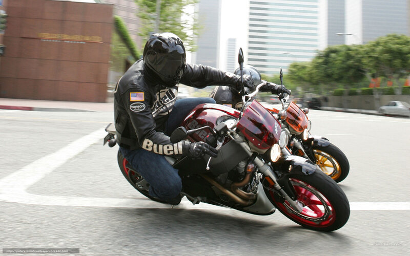 Motorcycle Riders on Street — Black