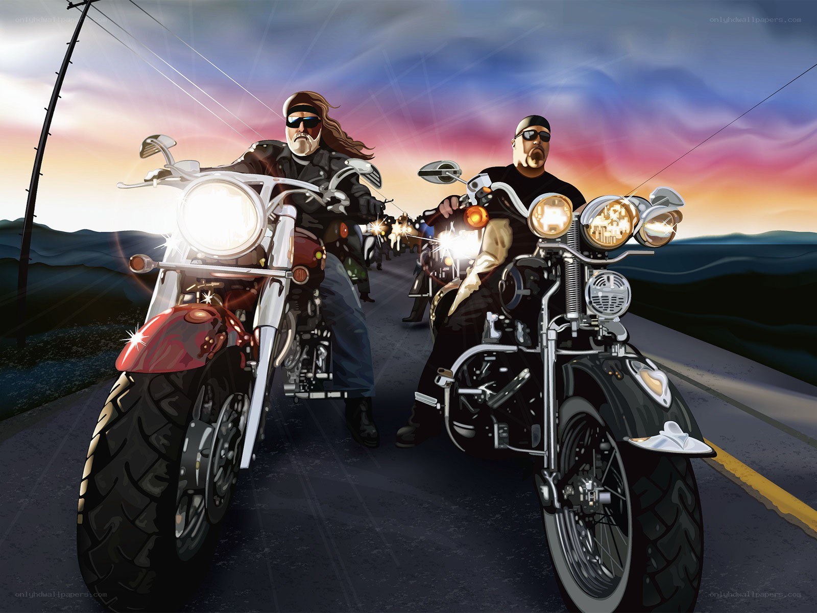 Motorcycle riders on the road
