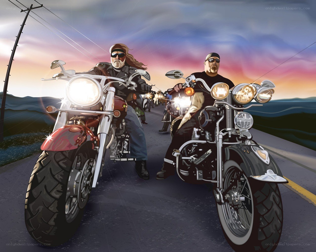 Motorcycle riders on the road