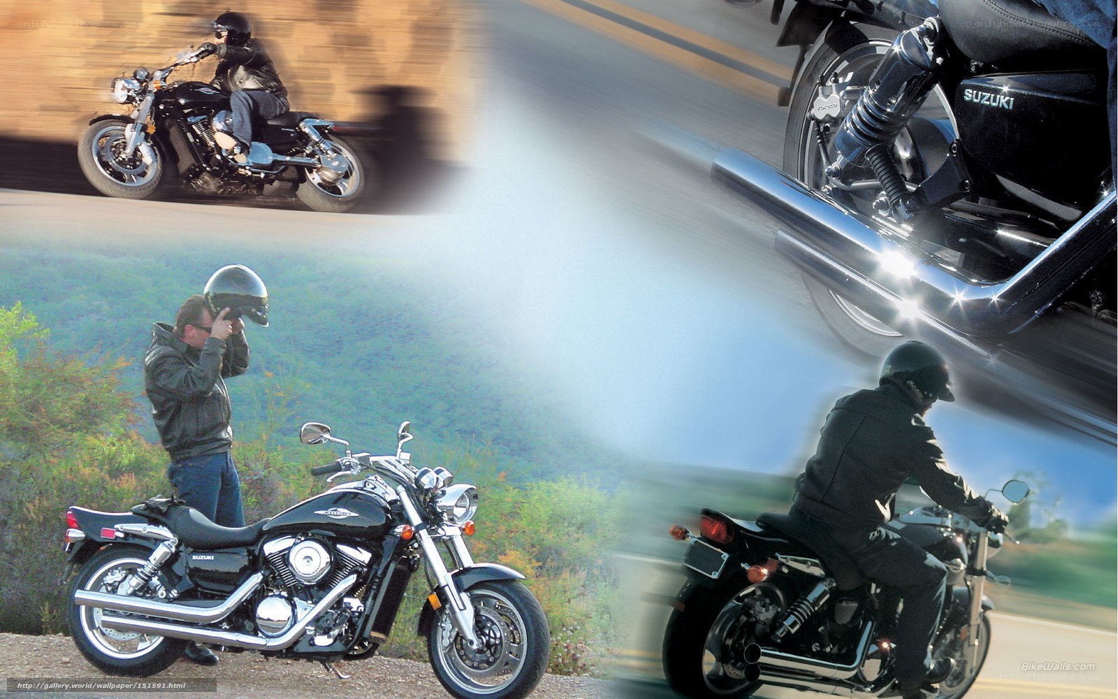 Motorcycle riding collage