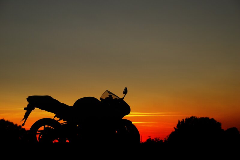 Motorcycle Silhouette — Orange