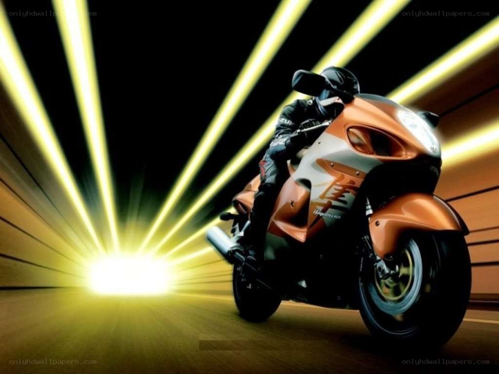 motorcycle speeding through tunnel