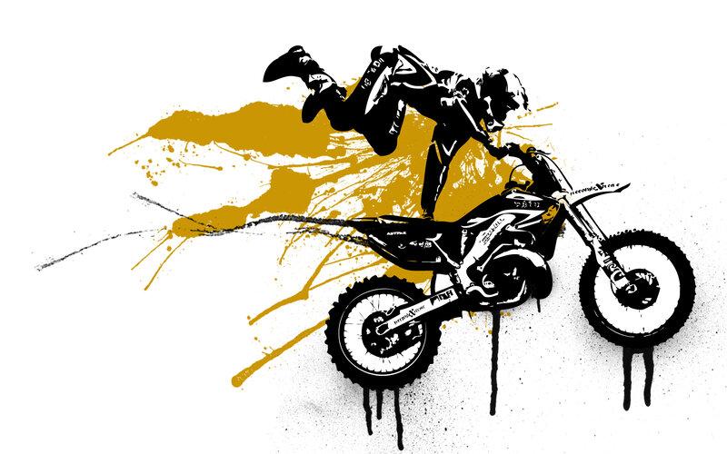 motorcycle stunt art