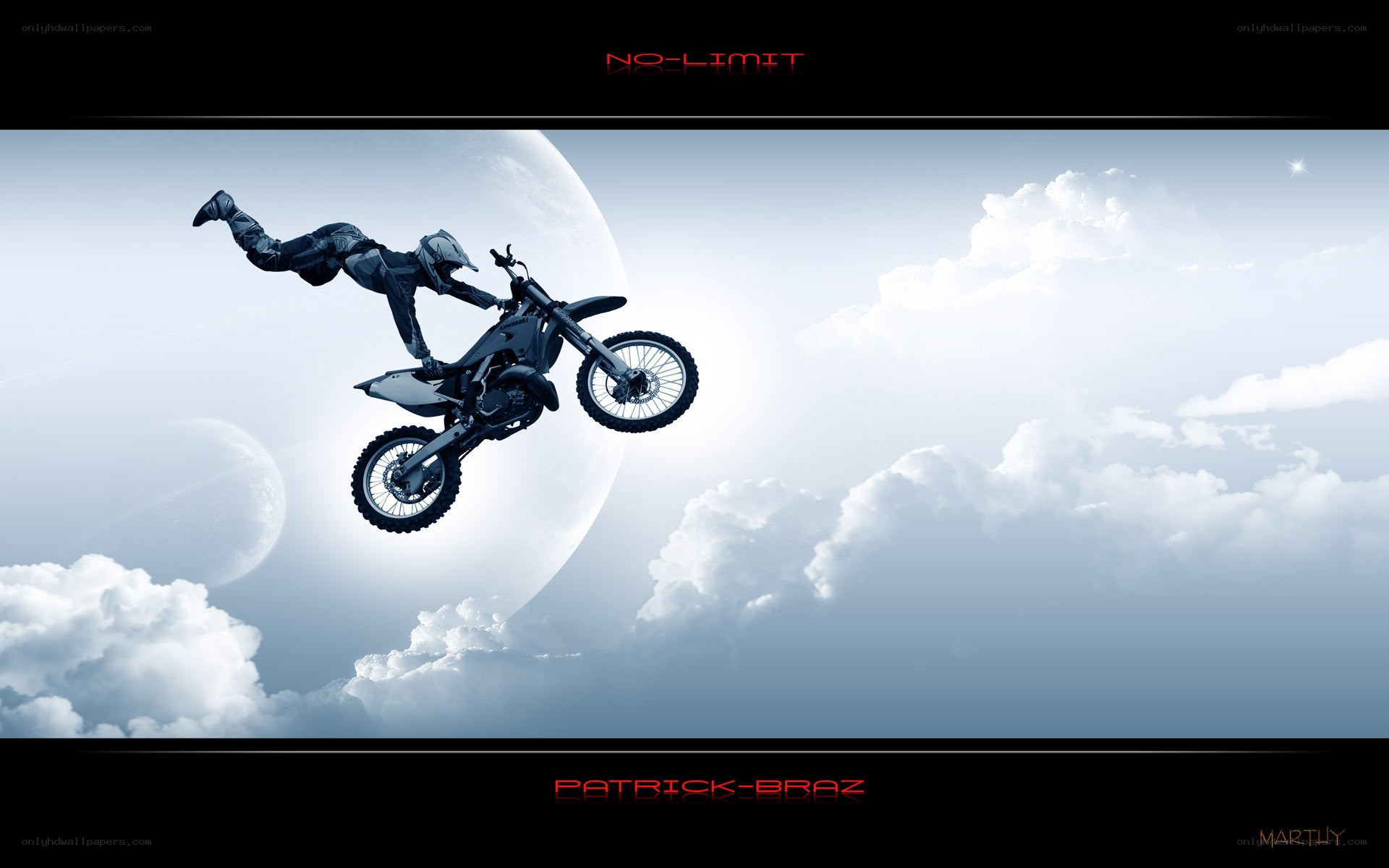 Motorcycle Stunt in Space