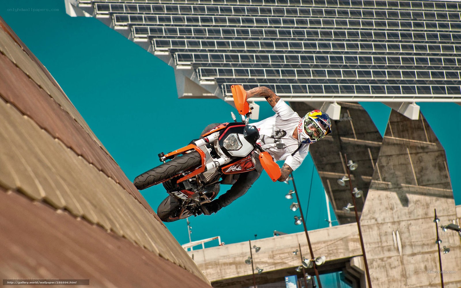 motorcycle stunt in urban setting