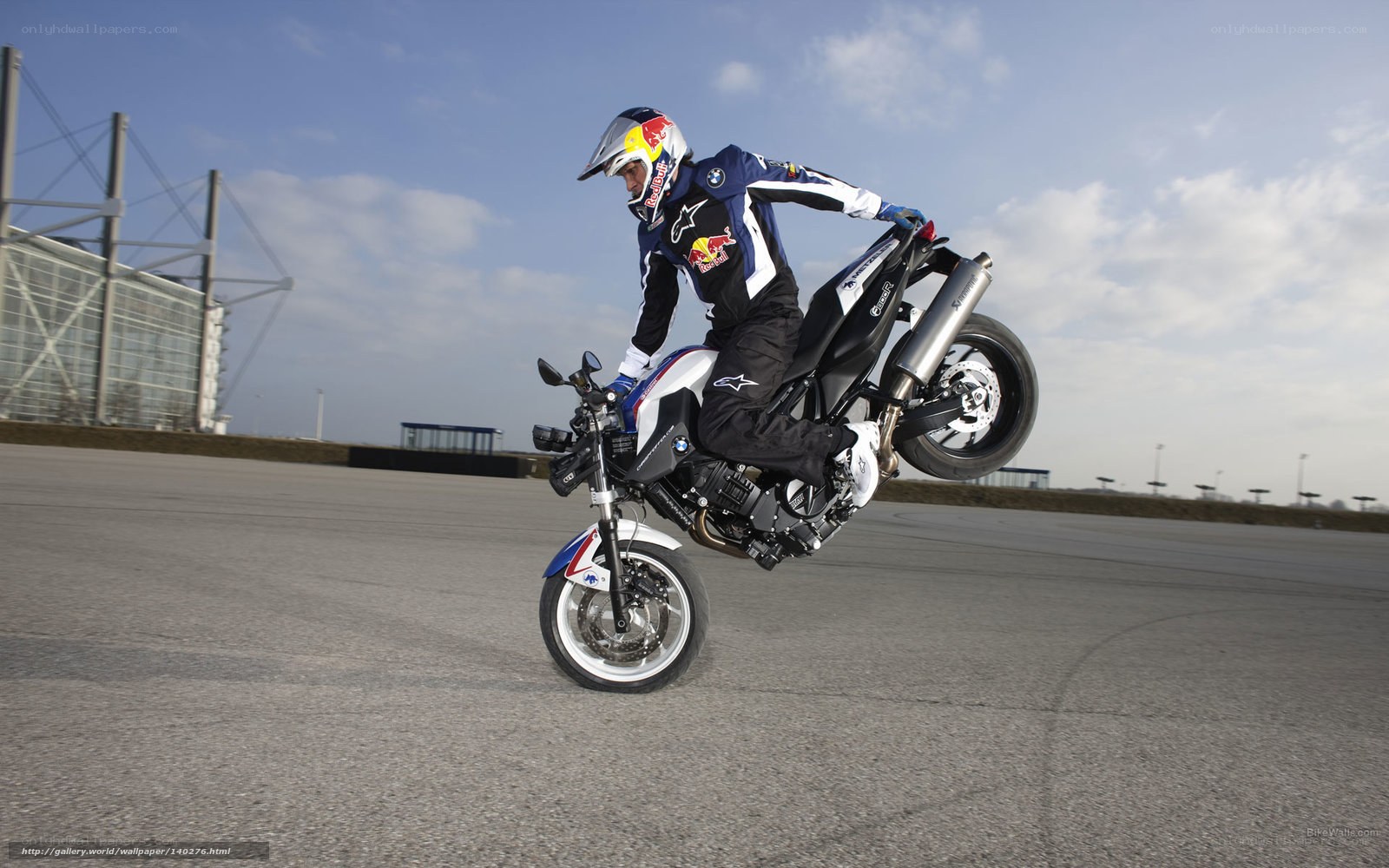motorcycle stunt on track