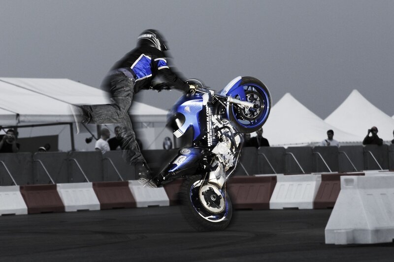 Motorcycle stunt performance
