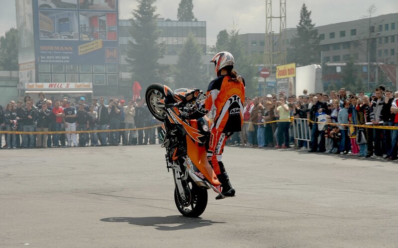 Motorcycle stunt performance