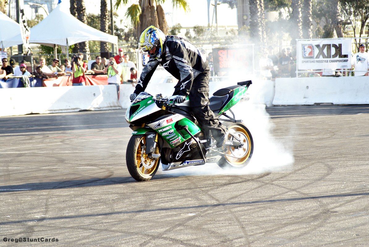 Motorcycle stunt performance