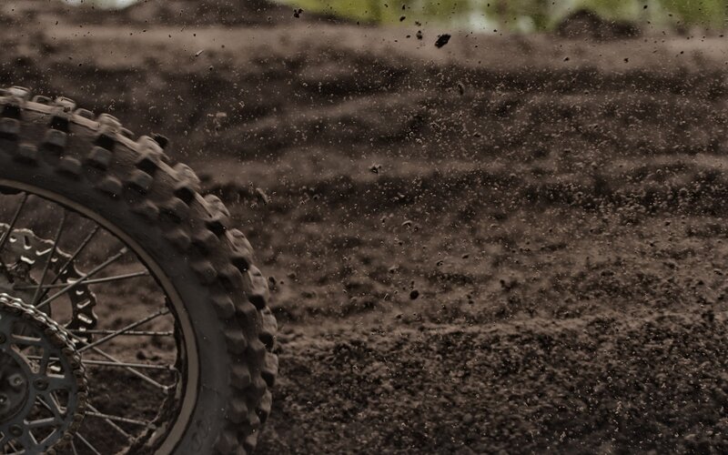 Motorcycle Tire Kicking Dirt
