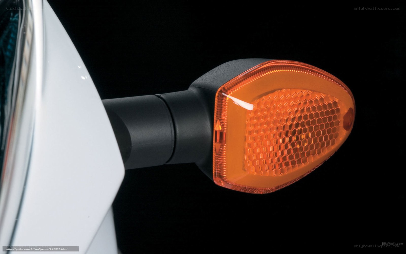 motorcycle turn signal close-up
