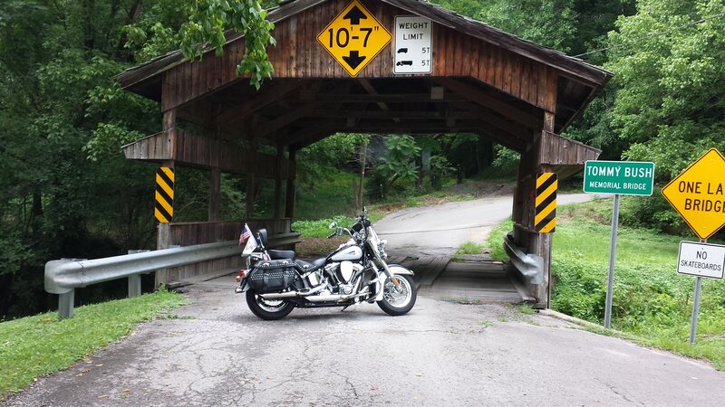 Motorcycle under Bridge — Green
