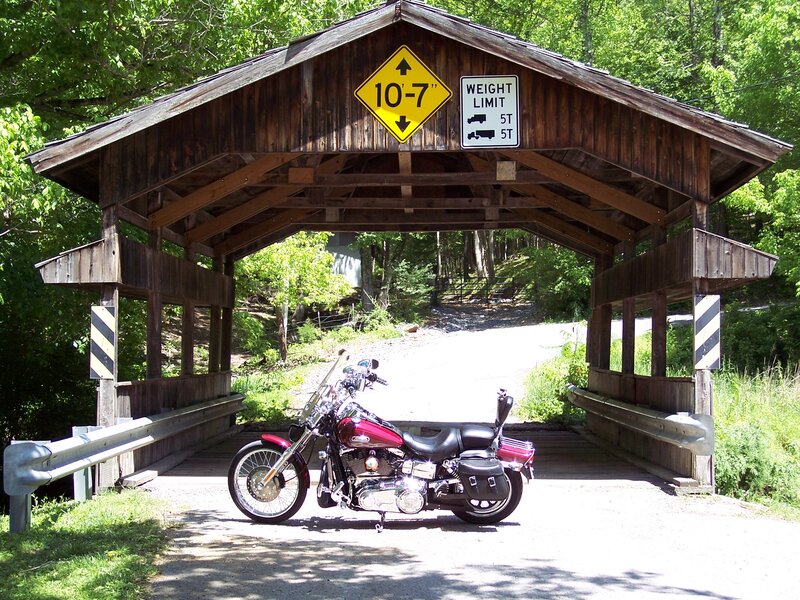 Motorcycle under Bridge