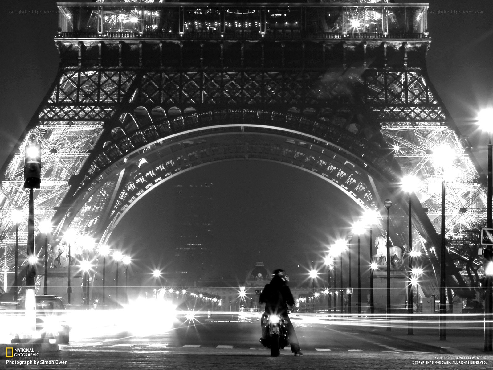 Motorcycle under the Eiffel Tower