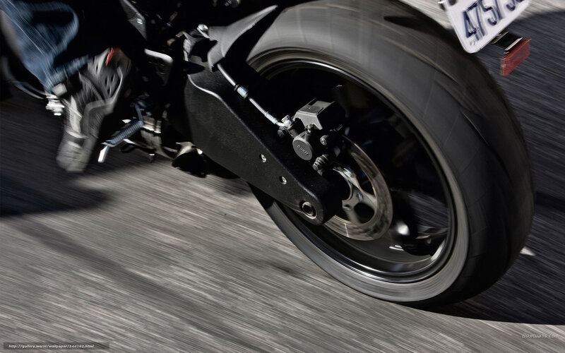motorcycle wheel in motion