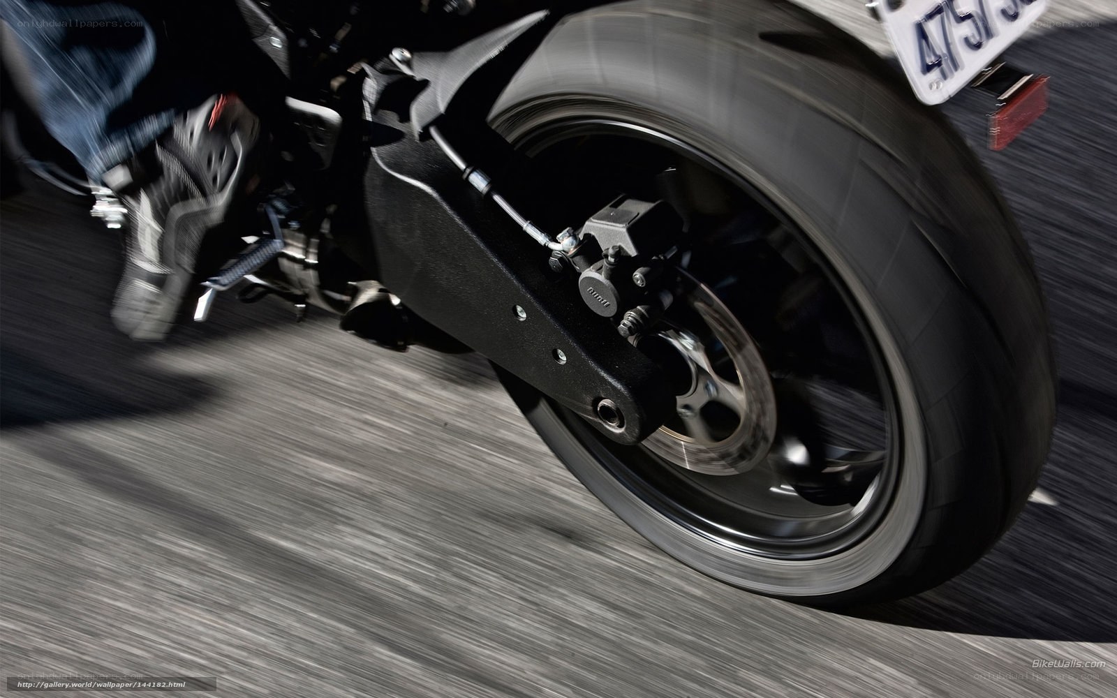 motorcycle wheel in motion