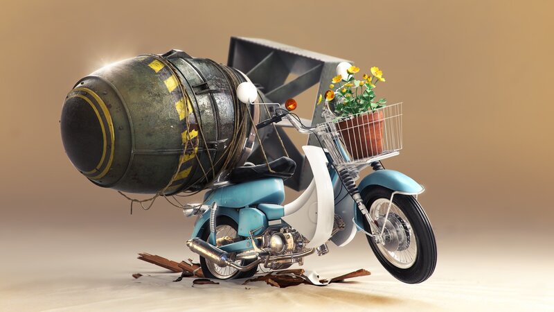 Motorcycle with Bomb