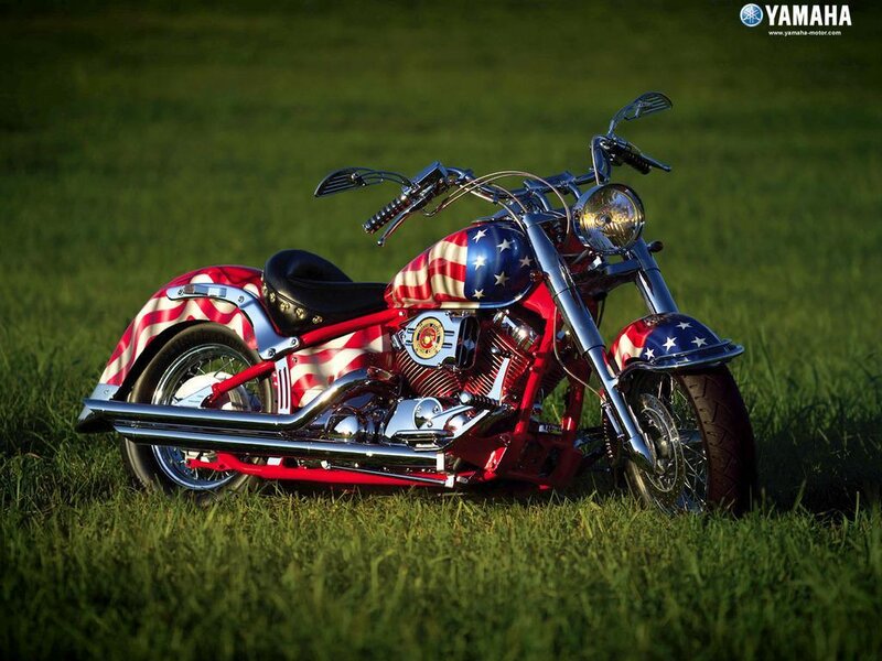 Motorcycle with Flag Design