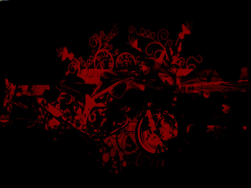 Motorcycle with Floral Design