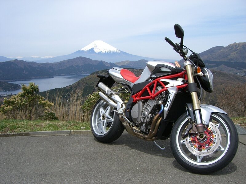 Motorcycle with Mount Fuji view