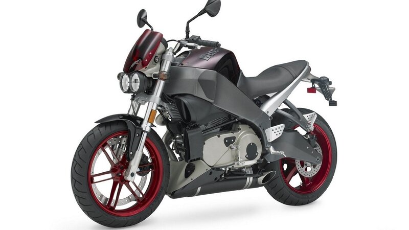 Motorcycle with Red Wheels