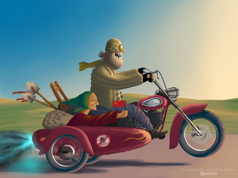 Motorcycle with sidecar ride