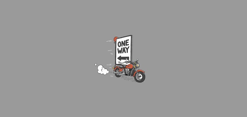 Motorcycle with Sign