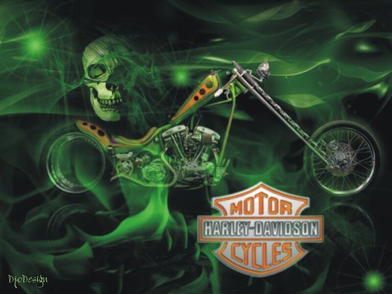 Motorcycle with Skull