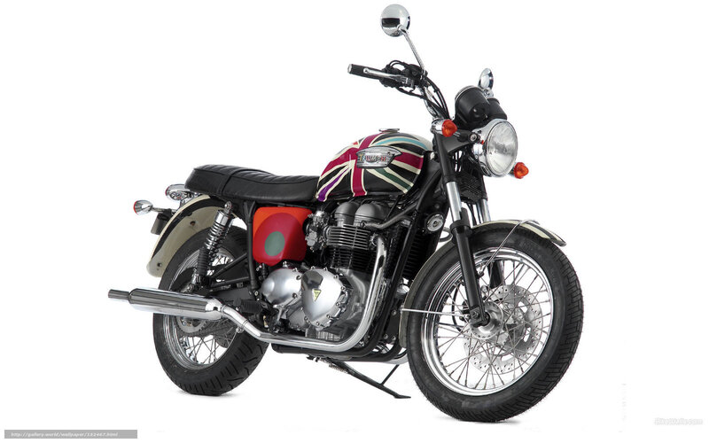 Motorcycle with Union Jack — Black
