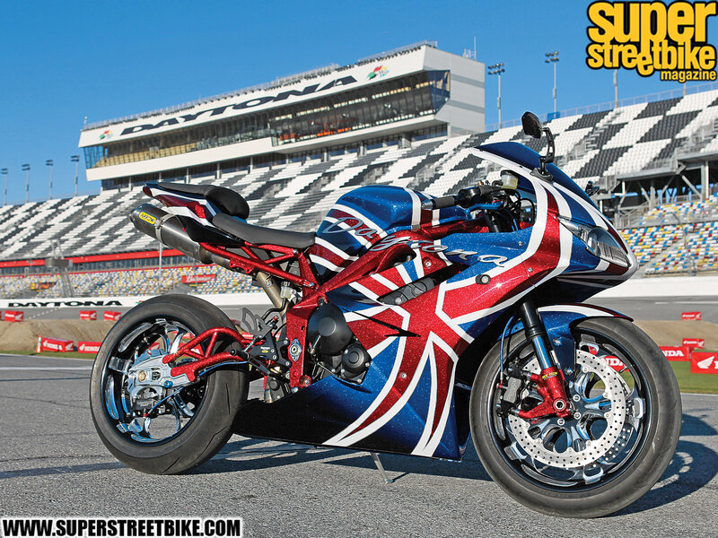 Motorcycle with Union Jack