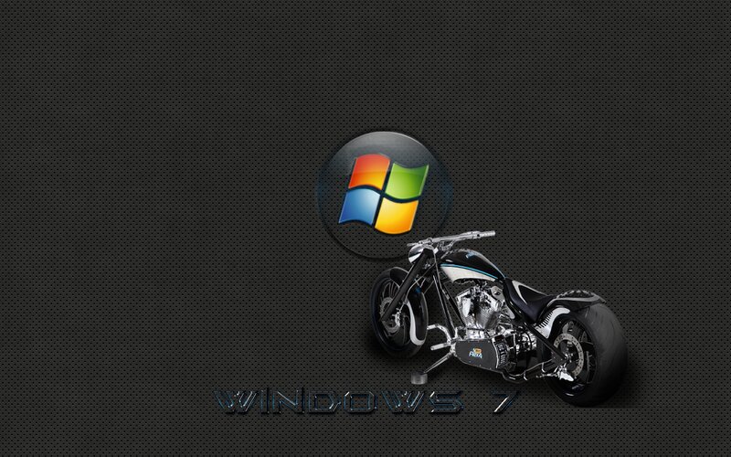 Motorcycle with Windows Logo