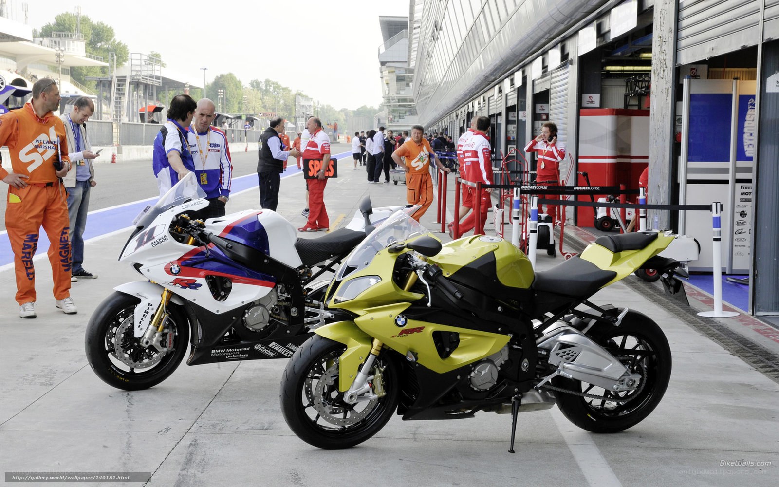 Motorcycles at a racetrack