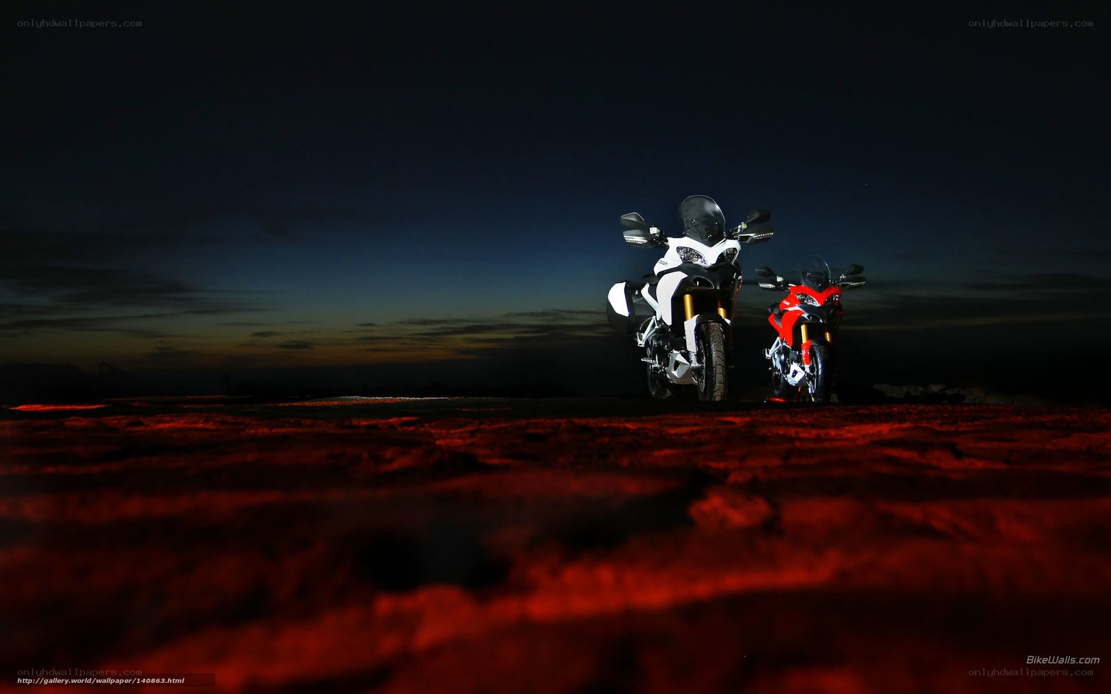 Motorcycles at dusk