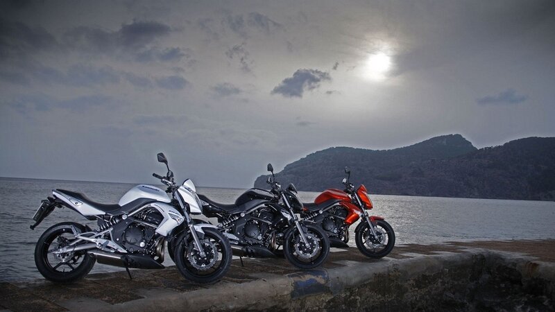Motorcycles by the sea at dusk