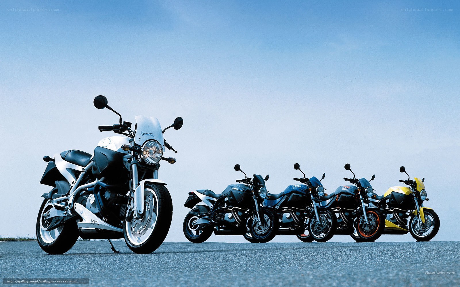 motorcycles in a row